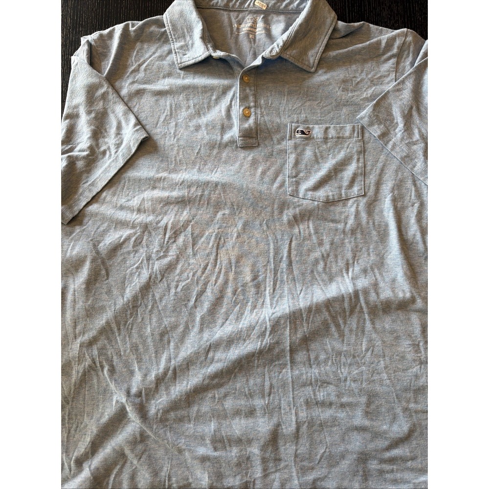 Vineyard Vines Edgartown Light Blue Heather Pocket Polo Mens XL